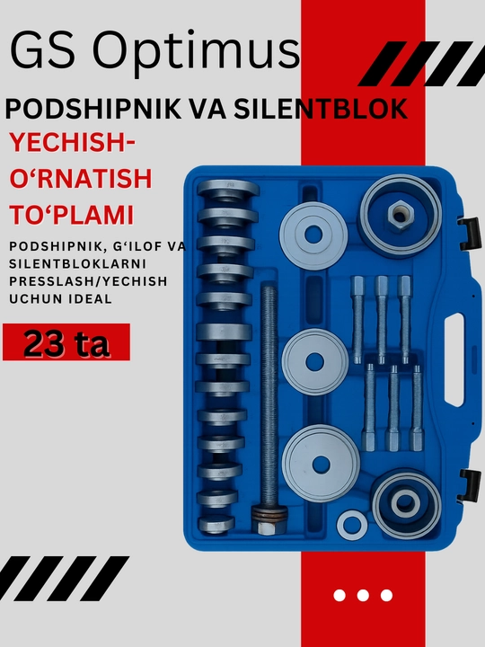 Universal podshipnik va silentblok yechish-o‘rnatish to‘plami — 23 ta