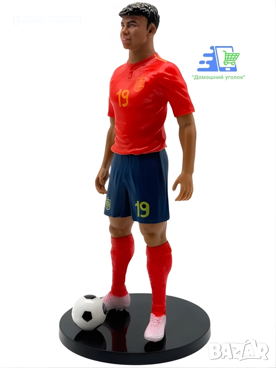 Katta futbol yulduzlari figurkalari — Messi, Mbappe, Ronaldo, Lamine Yamal, Vinisius