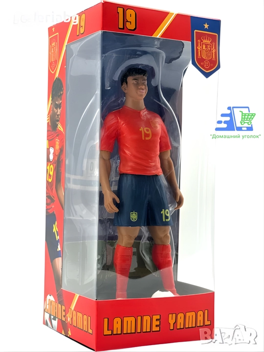 Katta futbol yulduzlari figurkalari — Messi, Mbappe, Ronaldo, Lamine Yamal, Vinisius
