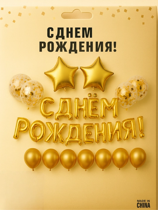 Воздушные шары Happy Birthday, набор воздушных шариков на день рождения, фотозона