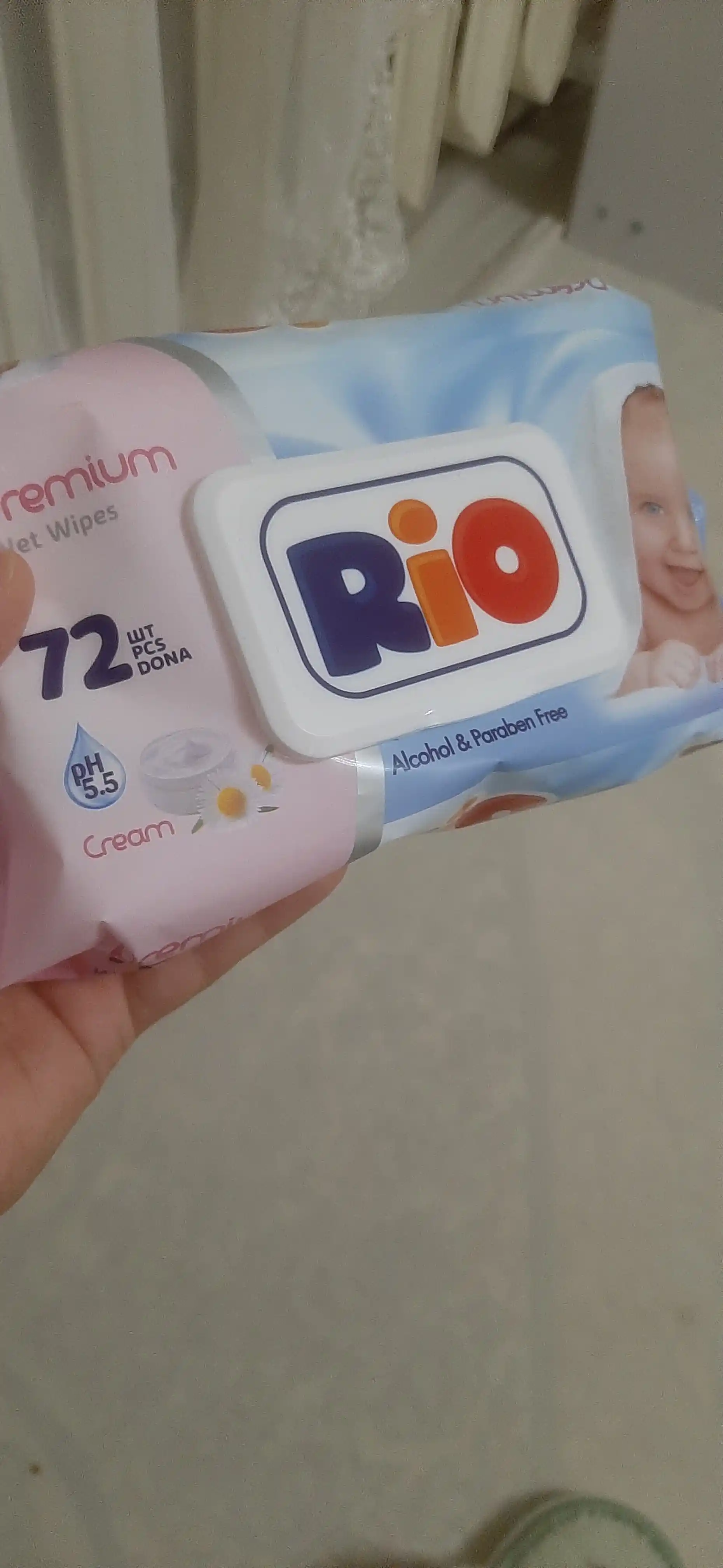 Влажные салфетки Rio детские, 72 шт