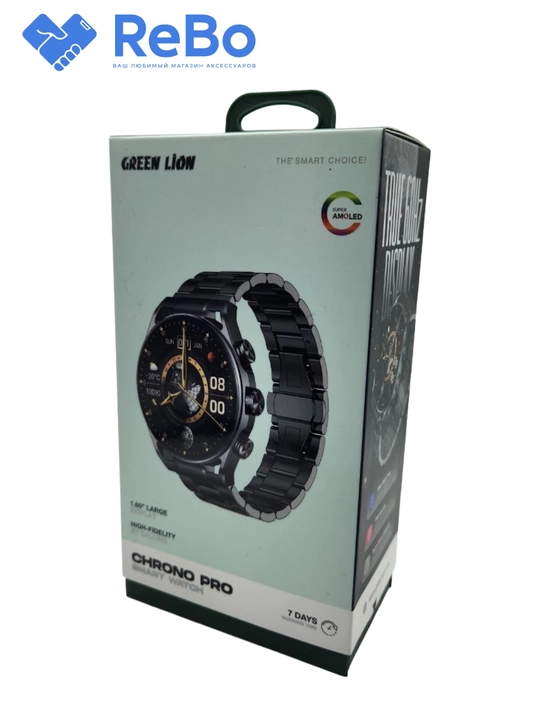 Green Lion Chrono Pro smart watch умные часы 1.60" AMOLED дисплей металлический ремешок