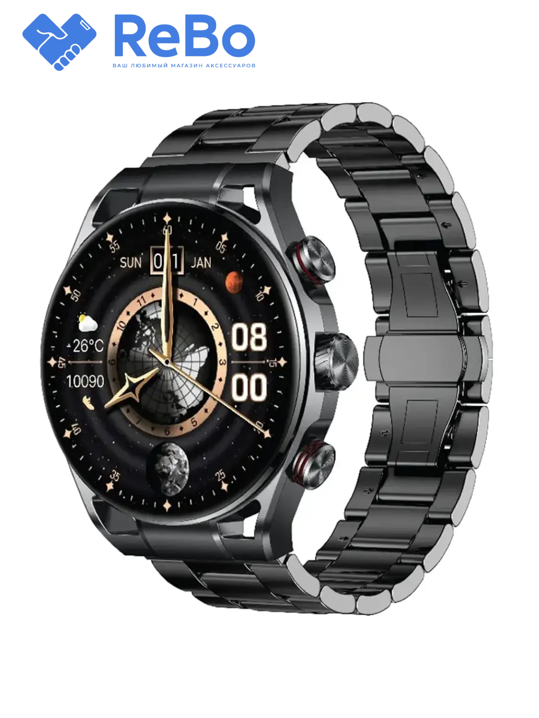 Green Lion Chrono Pro smart watch умные часы 1.60" AMOLED дисплей металлический ремешок