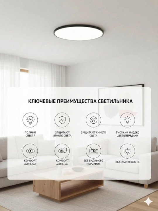 Zamonaviy LED shift qandili, yorqin oq yorug‘lik, yupqa dizayn