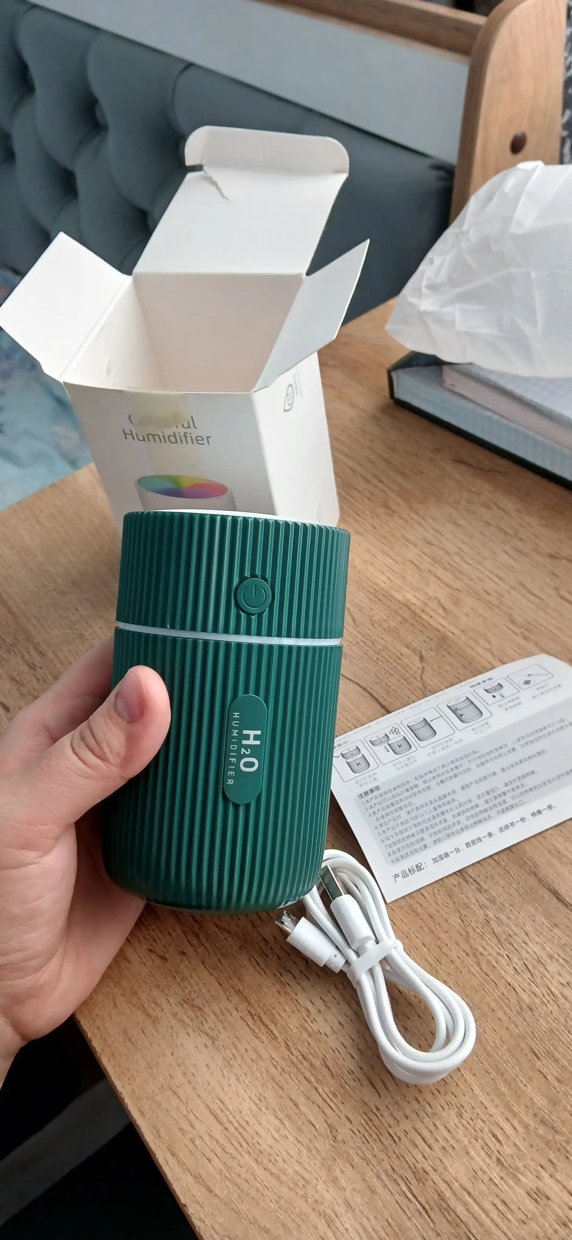 Увлажнитель воздуха с лампой для стола Humidifier для офиса и автомобиля