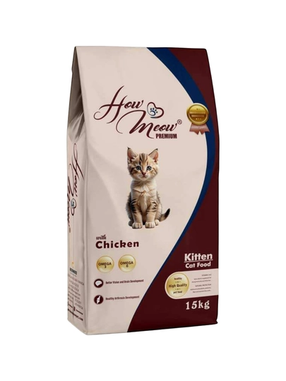 Сухой корм для котят How Meow "С курицей", 15 кг