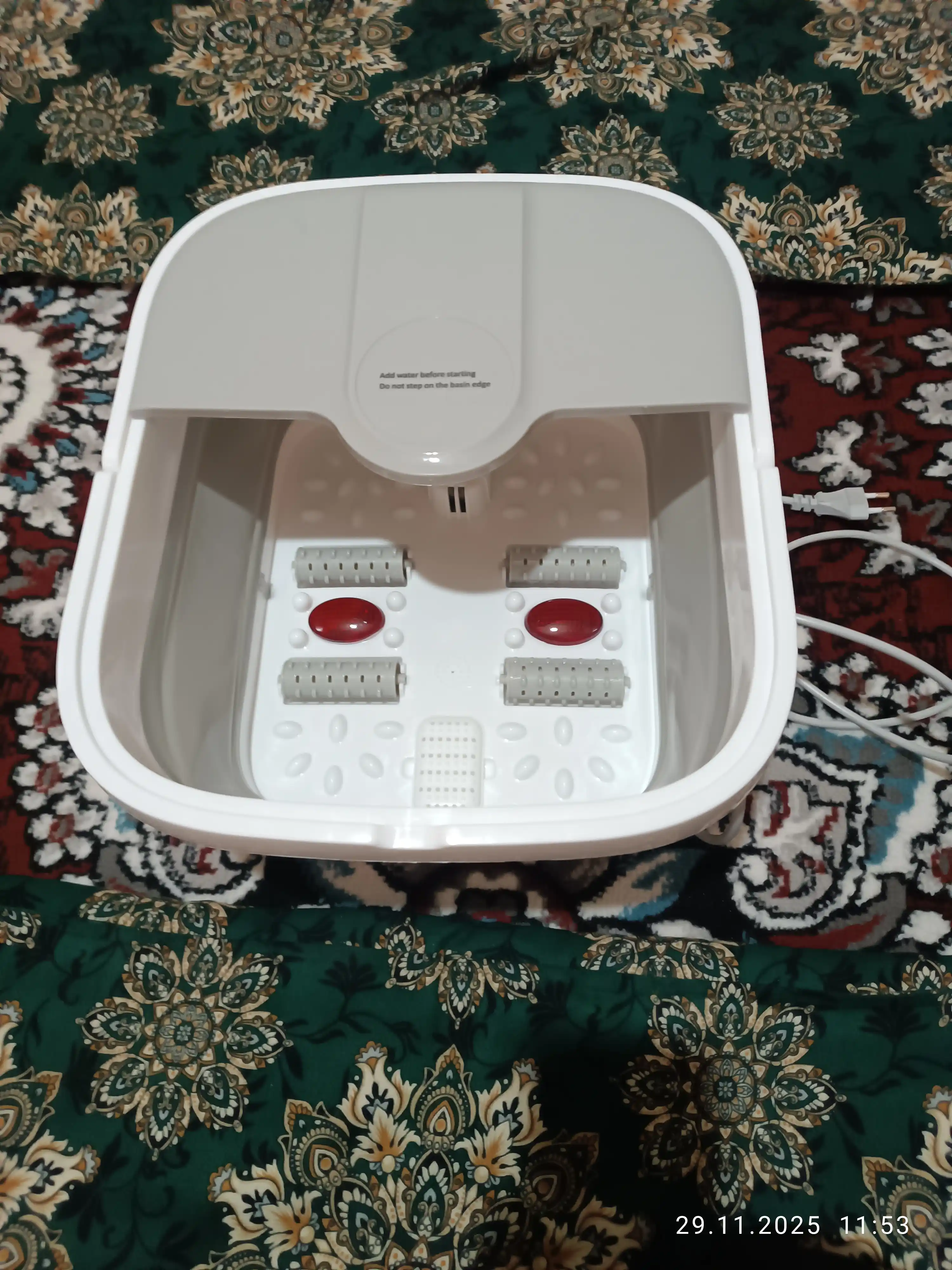 Hidromasajli SPA oyoqli vanna va isitish, kulrang, pushti