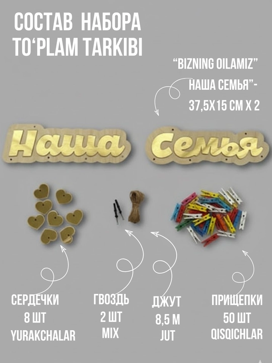 Fotoramka panno, devor uchun organayzer va xona uchun organayzer