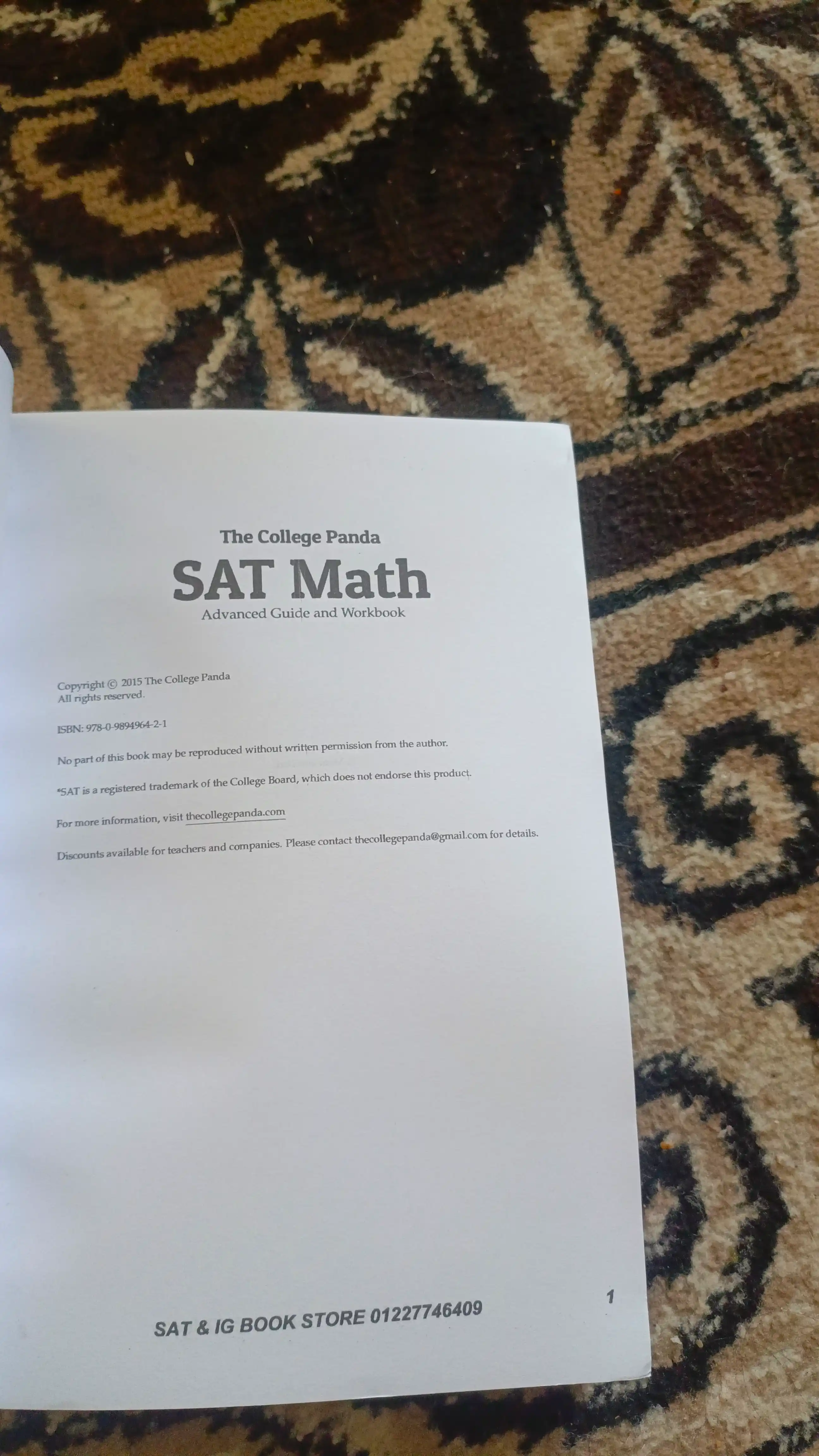 SAT Math. Advanced guide and workbook, Nielson Phu