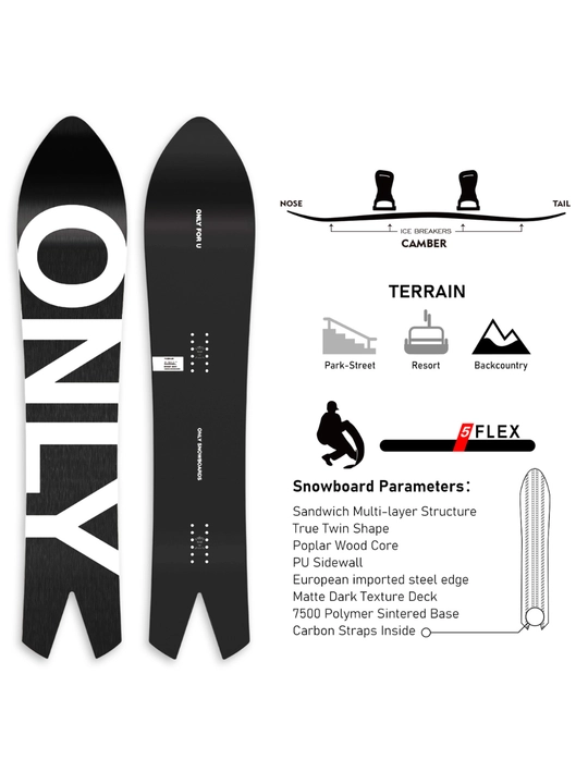 Snowboard Terror Power 161 sm, Flat, qattiqlik 6/10, freeride uchun