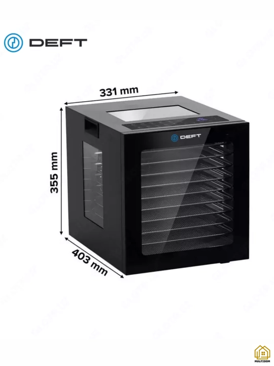 Дегидратор DEFT DTFD1008B для сушки фруктов и овощей 8 лотков