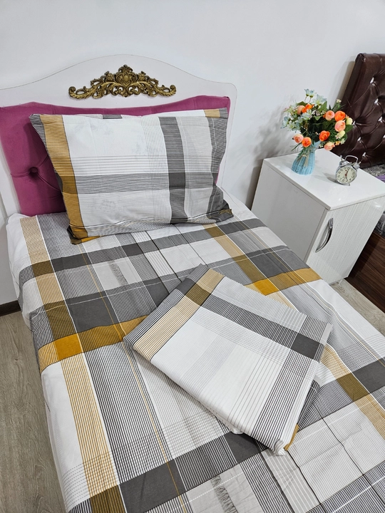 Bir kishilik choyshab (150*210 sm) va yostiq jildi (50/70 sm) gazlama: paxta, poplin