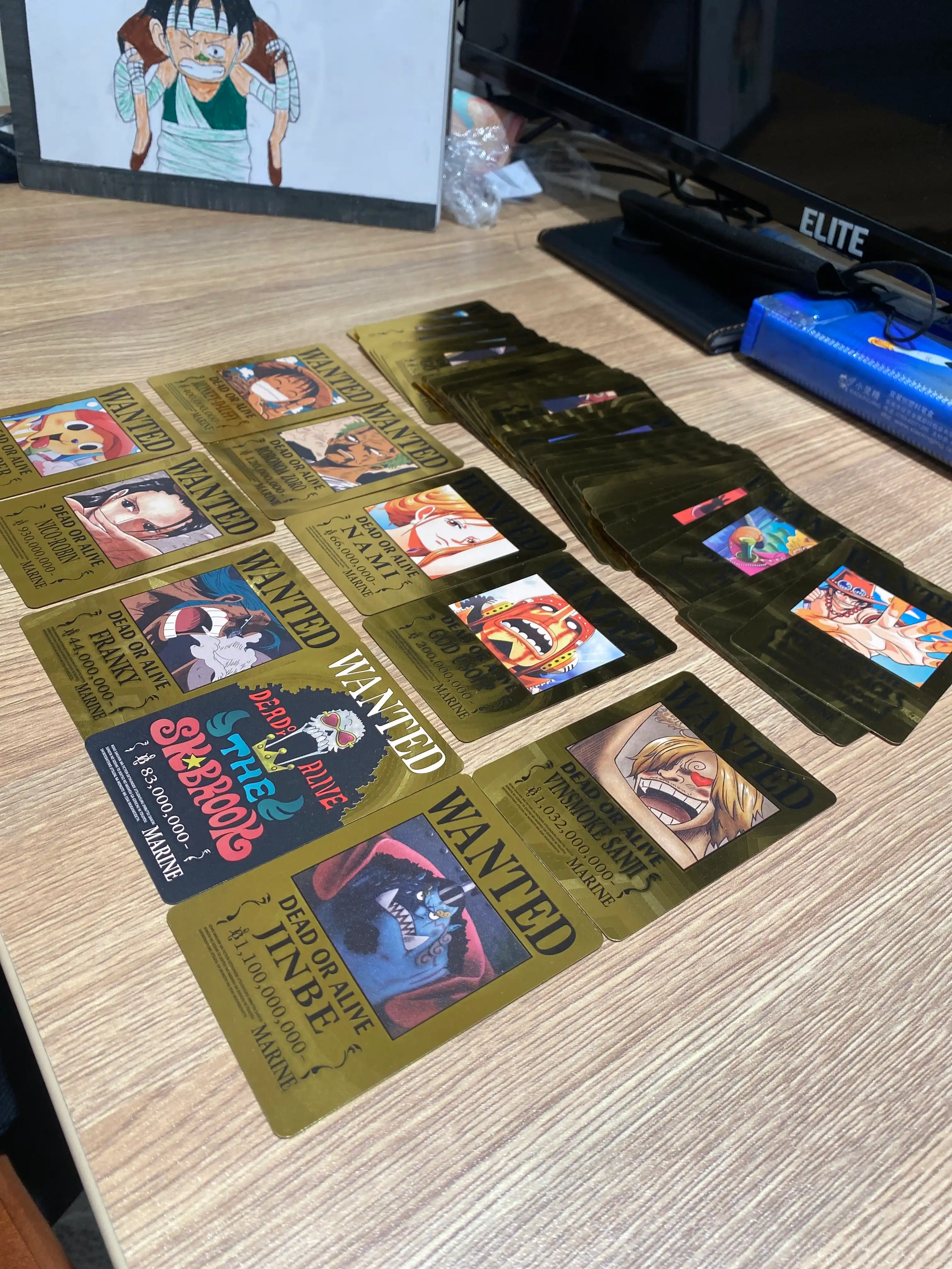 One Piece Wanted Poster kartalar 54 dona, anime ishiqibozlari sovg‘asi va kolleksiya uchun