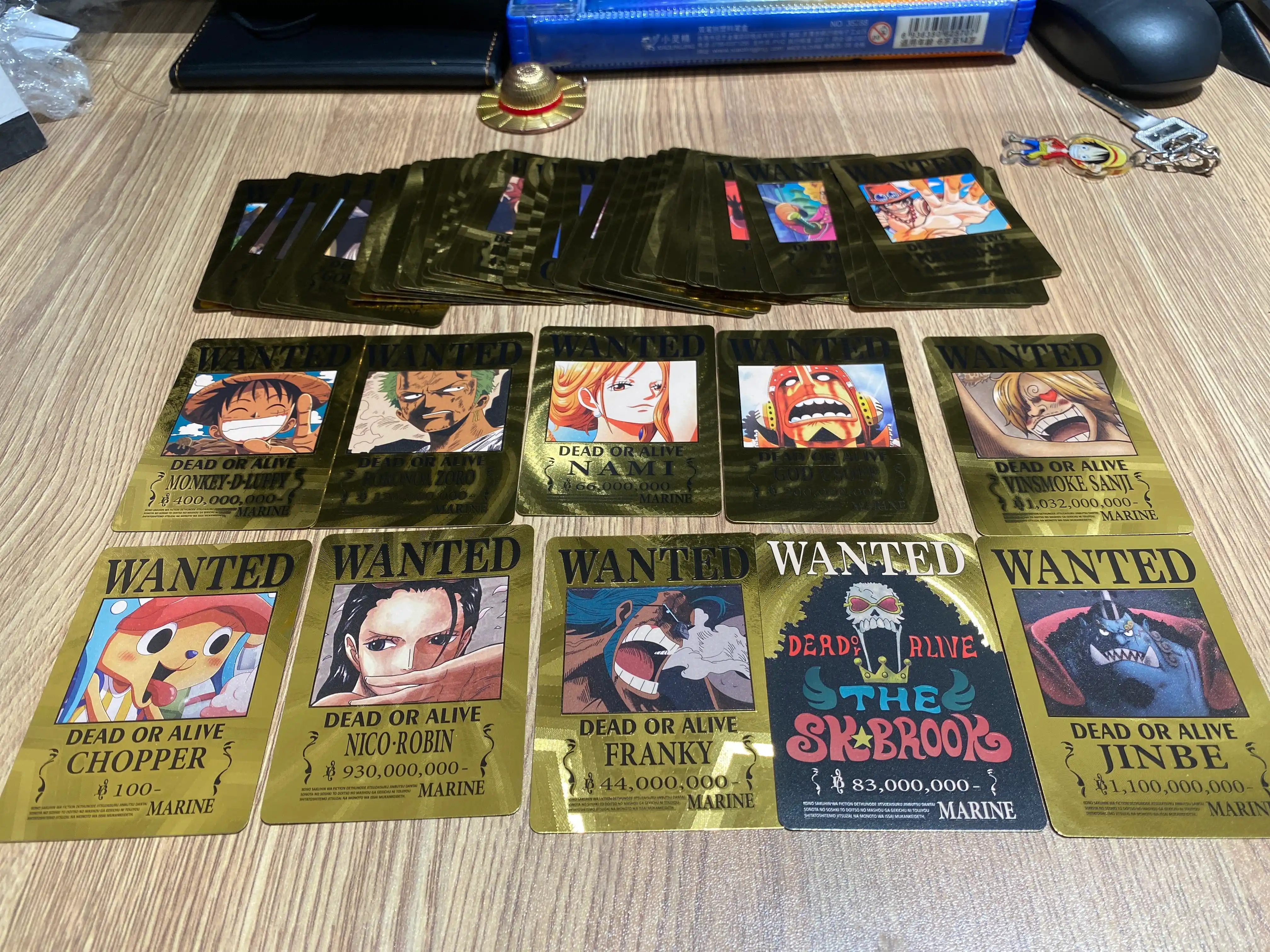 One Piece Wanted Poster kartalar 54 dona, anime ishiqibozlari sovg‘asi va kolleksiya uchun