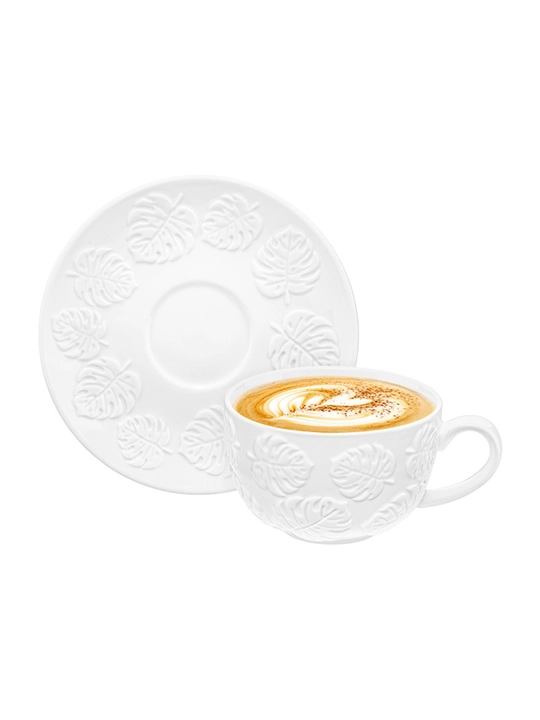 Choy juftligi 1 kishilik. 300 ml 13× 10 ×6,5 sm "Tropiklar", chinni, sovg'a qadoqida - 