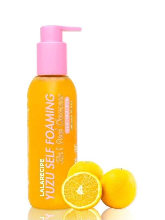 Lalarecipe Penka yuz uchun Yuzu Self Foaming 3in1 AHA BHA kislotali yuzni tozalash vositas