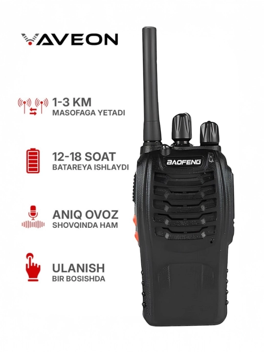 Ratsiya Baofeng Sertifikatlangan 2 dona