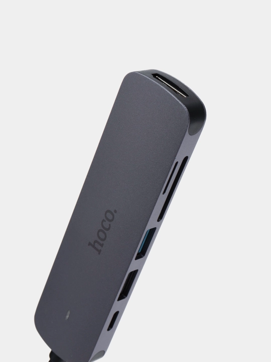 Hoco HB28 7-в-1 Type-C Hub — универсальный адаптер с HDMI 4K, PD 60W, USB 3.0, SD и TF 
