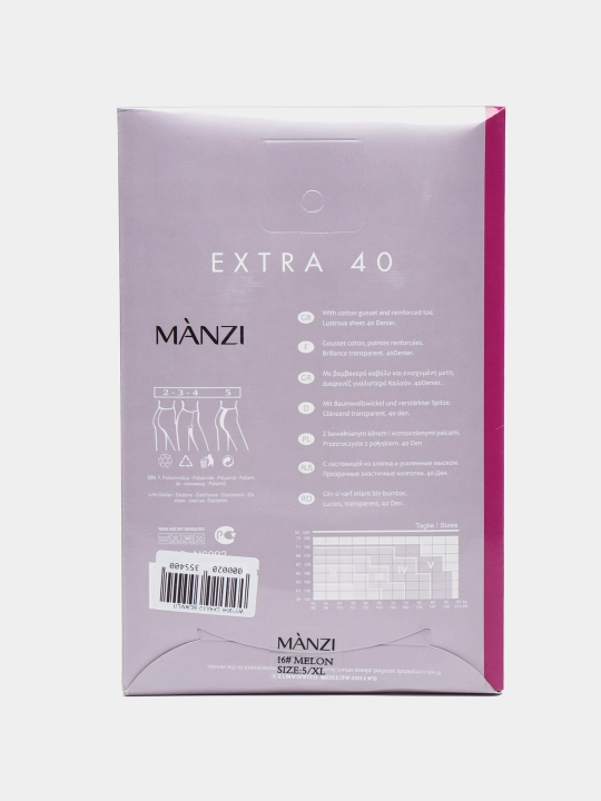 Колготки MANZI EXTRA 40 den для полных женщин эластичные и прочные