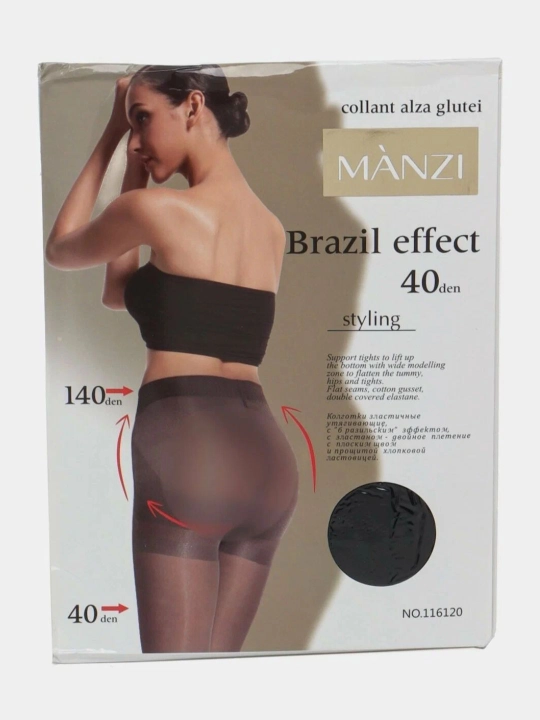 Колготки MANZI Brazil Effect 40 den, формирующие, с пуш ап эффектом  - 