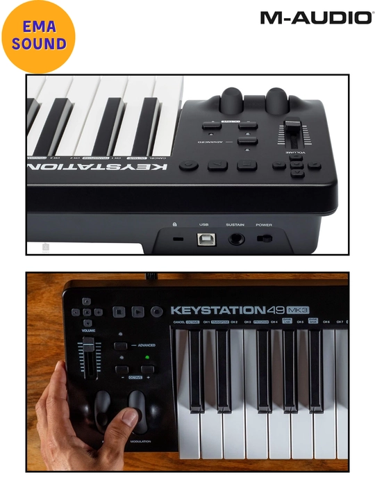 Профессиональная USB миди-клавиатура M-AUDIO MK3, 4 октавы, 49 клавиш