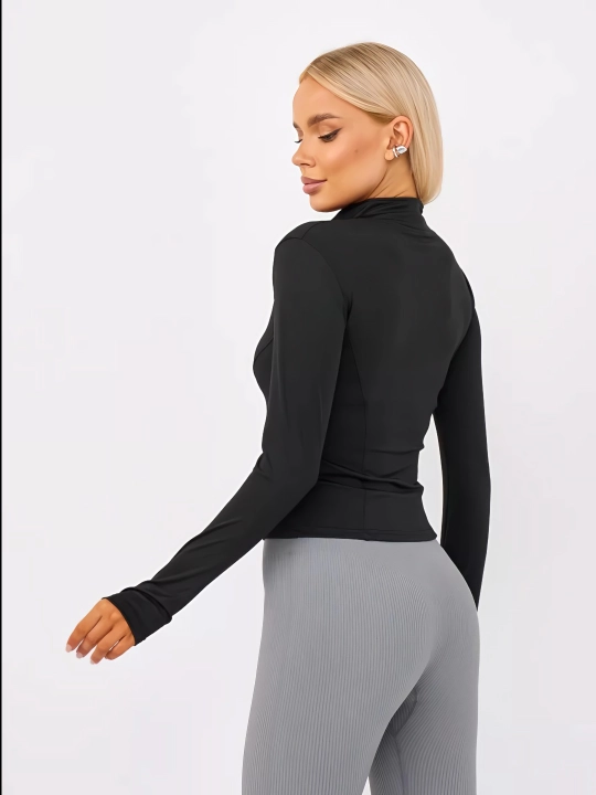Ayollar sport rashgard, fitnes uchun longsliv, tanani torib turuvchi sport kofta koftas