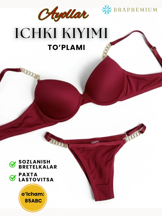 Ayollar ichki kiyimi toplami, sifatli ichki kiyim, +quti - 