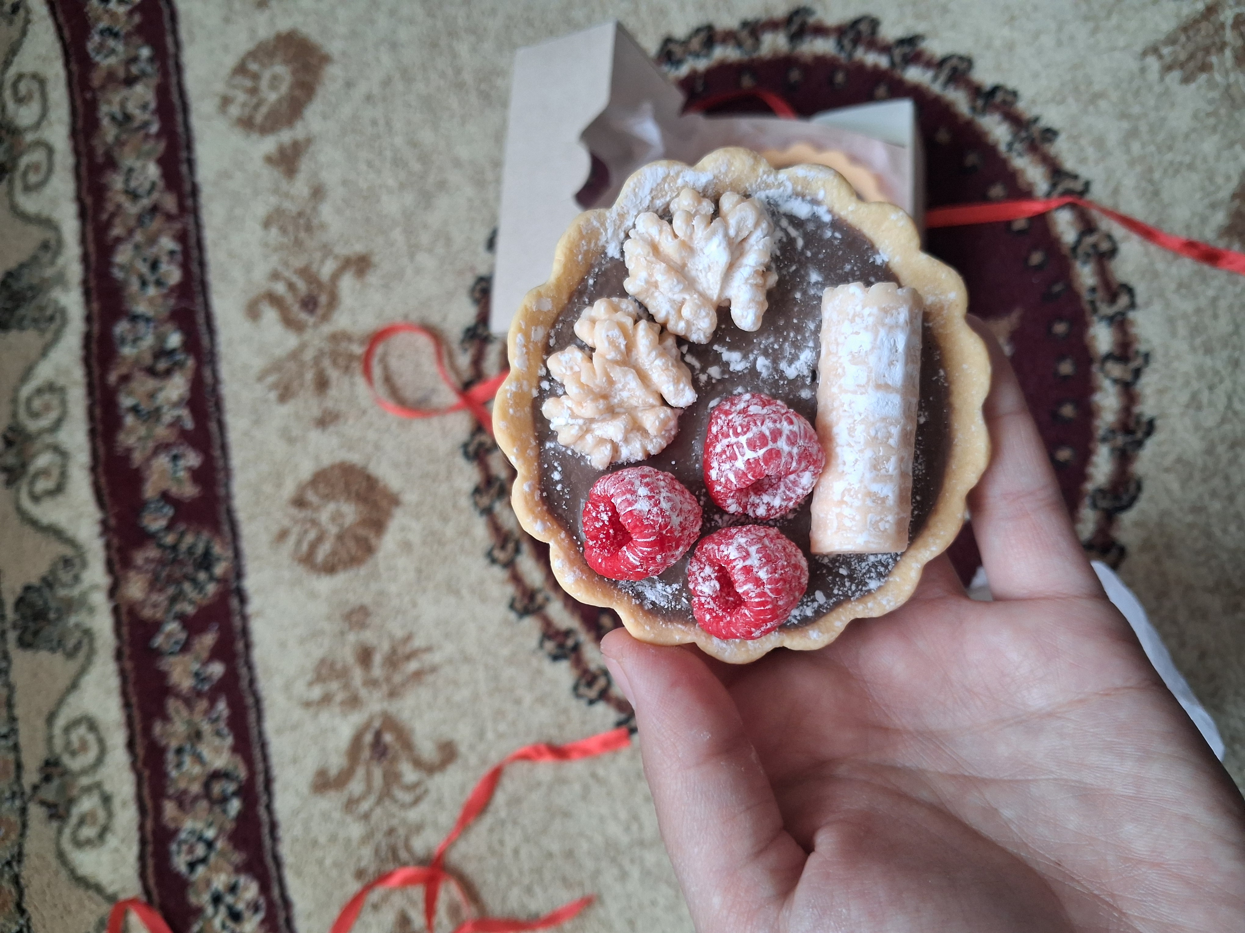 Mevalar va yong'oqlar bilan qo'lda tayyorlangan sovun "Tartaletka". Xushbo'y, esdalik sovu