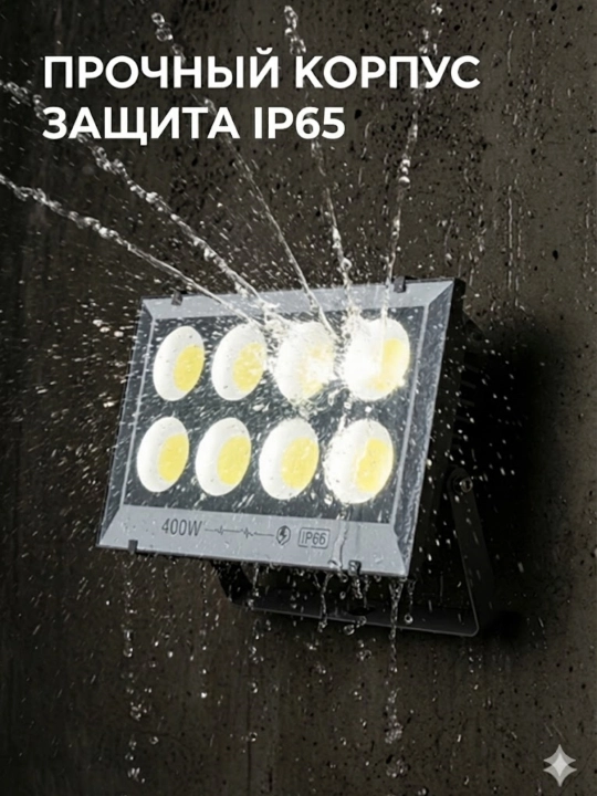 LED прожектор 50–600 Вт, 220–240V, влагопылезащищенный IP65, прочный и надёжный