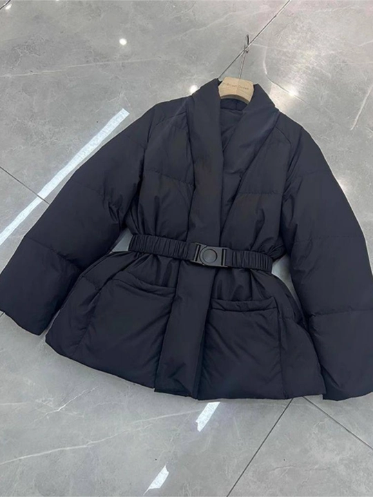 Ayollar uzun kurtkasi, qishki, issiq, kapyushonli, 4XL gacha