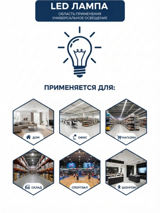 Osma LED lyustra E27, 100–200 Vt quvvatda energiya tejovchi va yorqin yoritish uchun