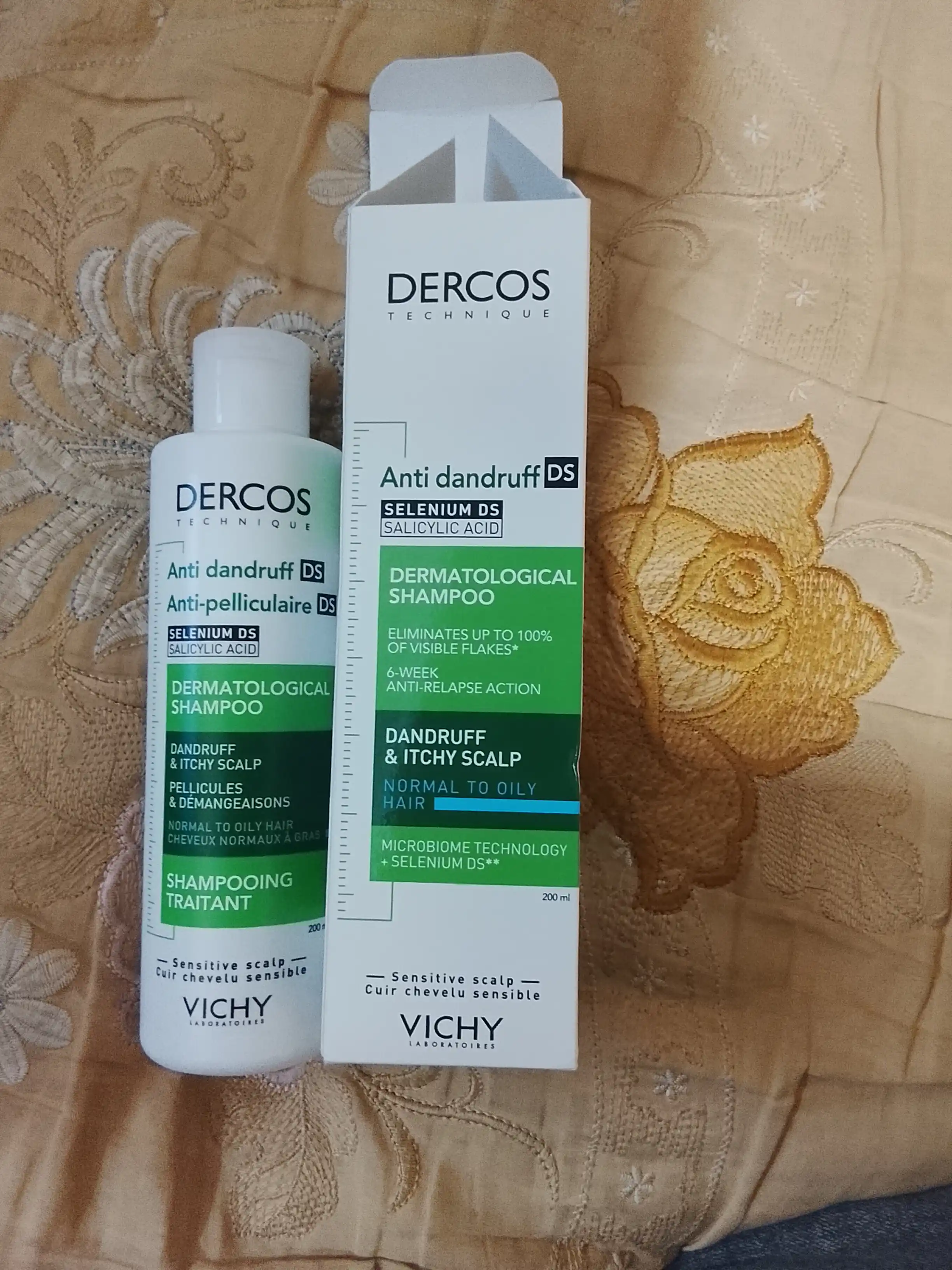 Intensiv shampunni parvarish qilish VICHY DERCOS, oddiy va yog'li sochlar uchun kepekka qarshi, 200 ml