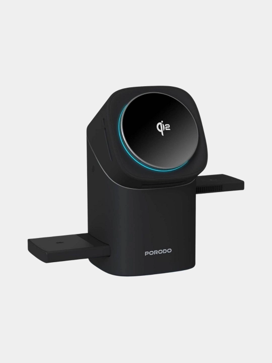 Porodo Auto Rotate & Slide Qi2 — Модульная станция для одновременной зарядки устройств - 