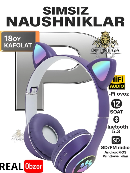 Беспроводные Bluetooth наушники Pods Pro, Naushnik, pro, pods 3, pro5, max, Cat Ear, P9 - 