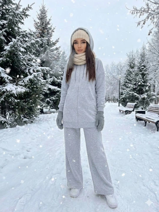 Женский спортивный костюм с начёсом, подходит на размеры M/L/XL - 