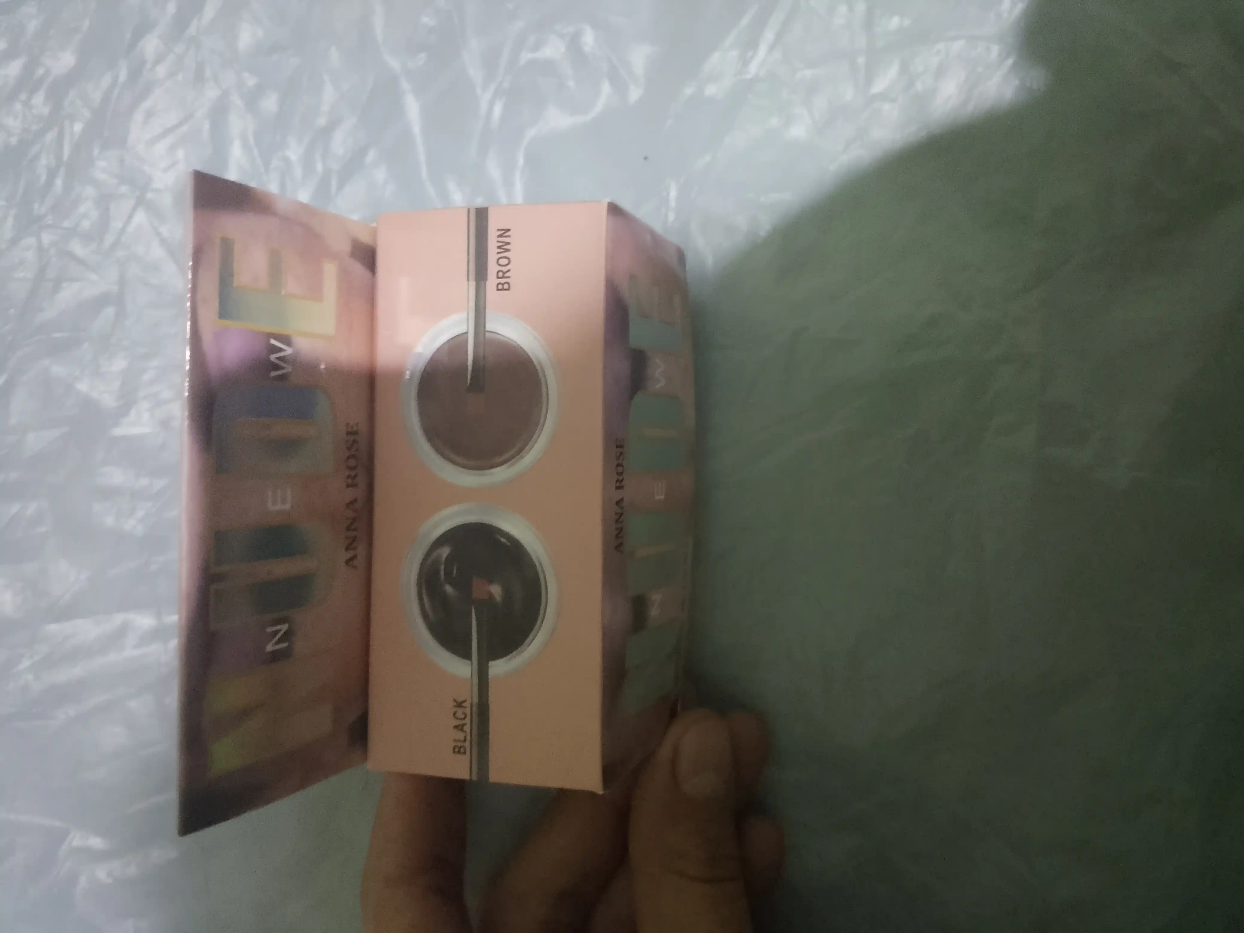 Qosh va ko'z uchun bo'yoq geli Nude, 2 ta rang 1 da, qora va qahva rangli, suvga chidamli