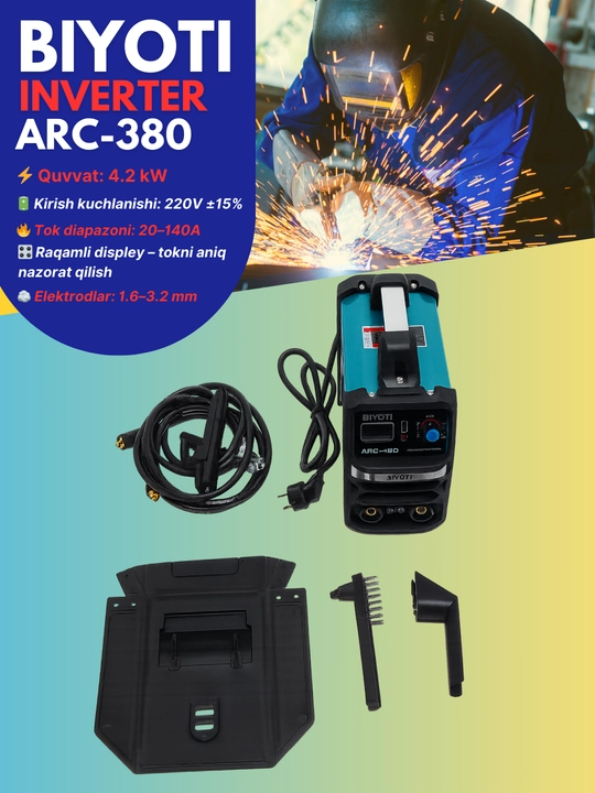 BIYOTI ARC-380 inverter payvandlash apparati, 140A, DC IGBT, ARC, MMA, 220V