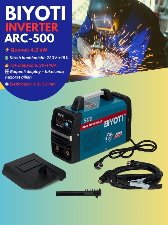 BIYOTI ARC-380 inverter payvandlash apparati, 140A, DC IGBT, ARC, MMA, 220V - 