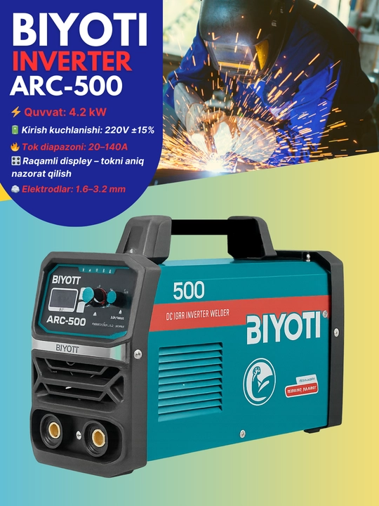 BIYOTI ARC-380 inverter payvandlash apparati, 140A, DC IGBT, ARC, MMA, 220V