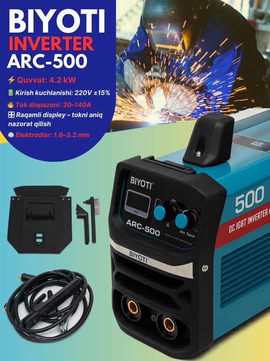 BIYOTI ARC-380 inverter payvandlash apparati, 140A, DC IGBT, ARC, MMA, 220V