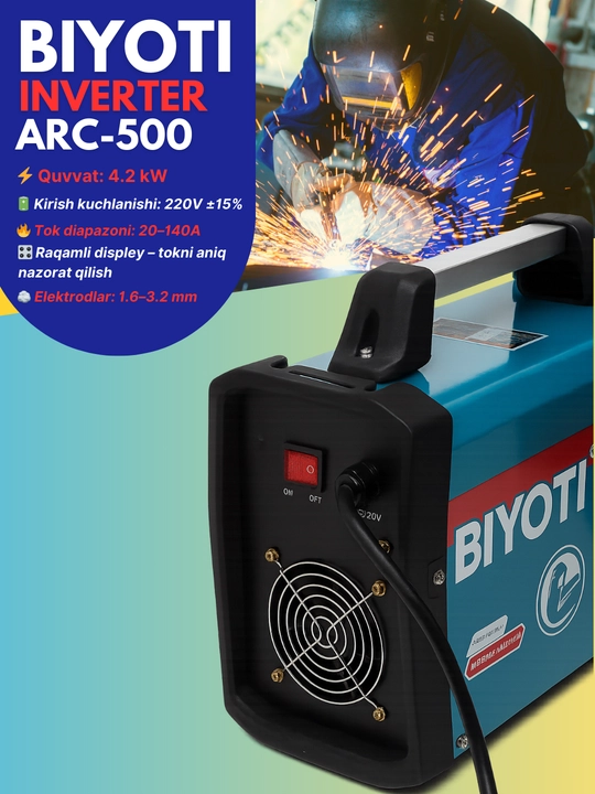 BIYOTI ARC-380 inverter payvandlash apparati, 140A, DC IGBT, ARC, MMA, 220V