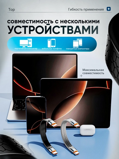 Кабель USB4 Type-C 240W, USB-C–USB-C 40Gbps, Thunderbolt 4, 8K, быстрая зарядка