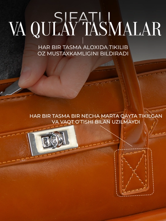 Ayollar ASIYAT tout sumkasi yelkama– katta sig'imli A4, tabiiy eko-charm