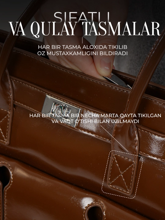 Ayollar ASIYAT tout sumkasi yelkama– katta sig'imli A4, tabiiy eko-charm