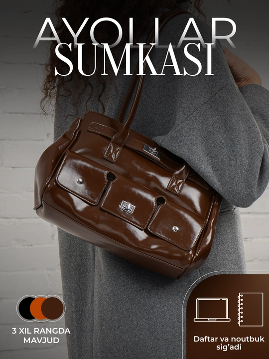 Ayollar ASIYAT tout sumkasi yelkama– katta sig'imli A4, tabiiy eko-charm