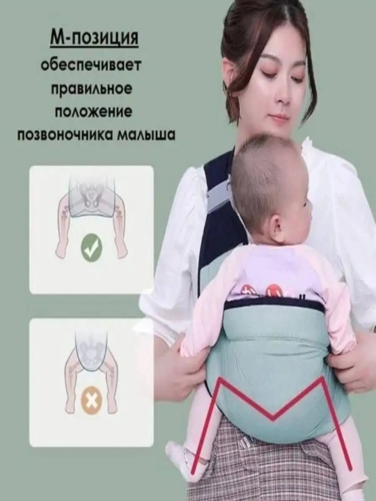 Рюкзак-слинг, сумка кенгуру для переноски ребенка, эргорюкзак, сумка-хипсит