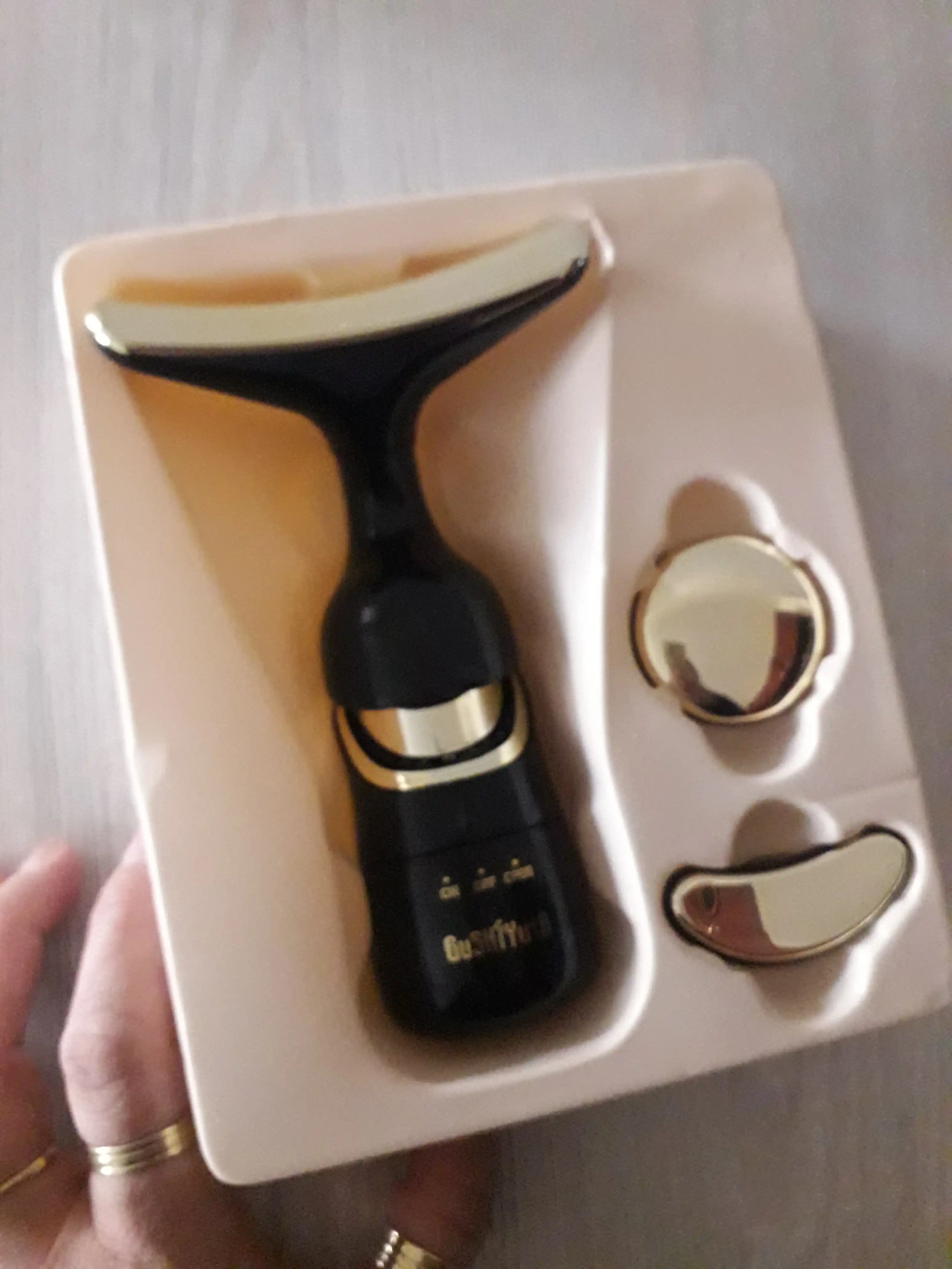 Mikrotok effektiga ega vibratsiyali yuz massaji, 3 tasi 1 da, qo'shimcha + 1 ta batareya