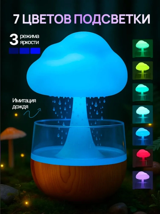 Увлажнитель воздуха с ароматизацией Вулкан-Камин-Облако эффект пламени бесшумный