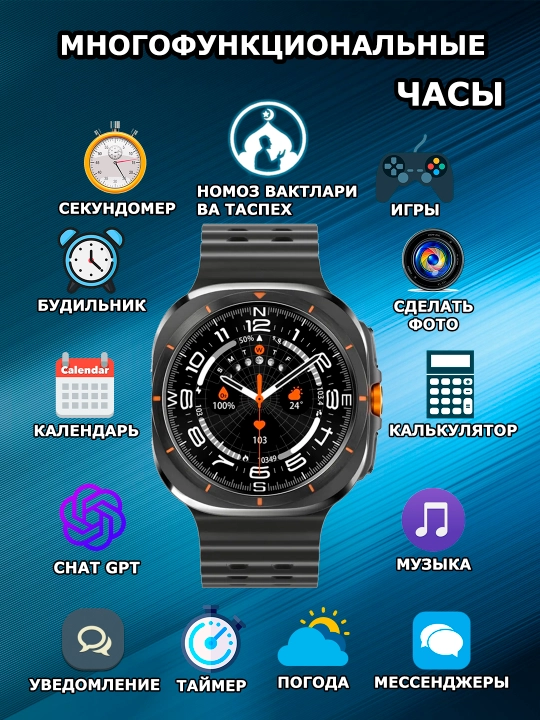 Erkaklar va ayollar uchun aqlli soatlar, SMS va Bluetooth qo‘ng‘iroqlari