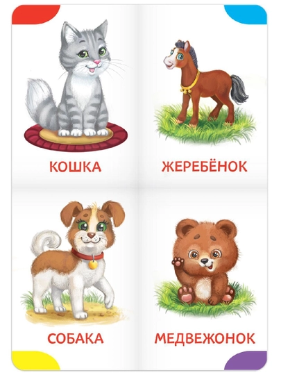 Картонная книга для малышей, формы, цвета, половинки, цифры, время года, противоположности